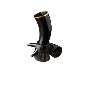 Jarra Vikinga de Cuerno de Búfalo con Soporte, Hecha a Mano con Borde de Latón – Regalo Medieval Nórdico para Hombres, Artículos de Bar para EE. UU. y Europa - Product Image 4