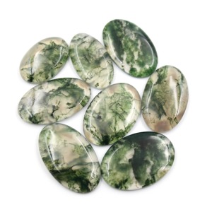Agate verte naturelle, cabochon en pierre précieuse, vente en gros, pierres en vrac pour la fabrication de bijoux, décoration intérieure, éducation, agate ovale - Product Image 6