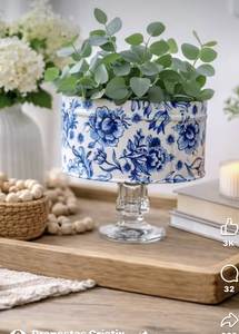 Panier à fleurs en métal style ferme avec poignée en corde, blanc vieilli, pour fleurs artificielles, décoration intérieure - Product Image 6