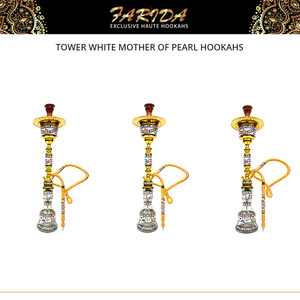 Chichas de luxe en acier inoxydable faites à la main, design unique de qualité supérieure, tour égyptienne en nacre blanche, au meilleur prix du marché - Product Image 2