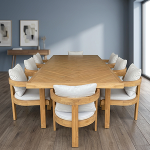 Juego de Muebles de Jardín de Madera de Acacia/Ratán/Mimbre de Vietnam para 4/6/8 Personas, Embalaje KD, Muebles de Patio Minimalistas para Uso en el Jardín - Product Image 4