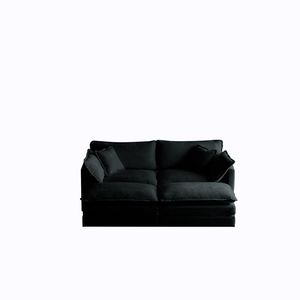 Set Divano Componibile Imbottito 4 Pezzi: 1 Divano a 2 Posti e 2 Pouf per Soggiorno - Product Image 3