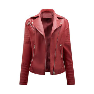 Veste en jean pour femme KyzoFire, coupe slim, courte, hiver, boutons asymétriques, épaules matelassées, style moto avec poches zippées - Product Image 4