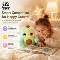 Compagnon émotionnel en peluche avocat, jouet interactif IA avec yeux LED, réaction tactile, raconteur d'histoires pour enfants, cadeau