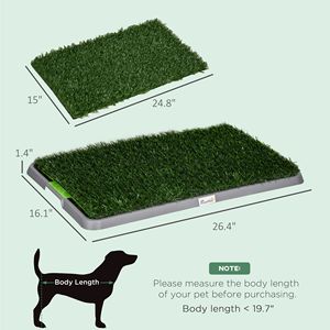Confezione da 2 Tappetini in Erba Sintetica per Cani Taglia XXL con Vassoio, Stile Semplice, in Fibra, per Addestramento Cuccioli, 66 x 41 cm - Product Image 3
