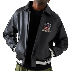 เสื้อแจ็คเก็ตบอมเบอร์หนัง Avirex USA พร้อมแพทช์ All Americans ขนาดสั่งทำพิเศษ - Product Image 5