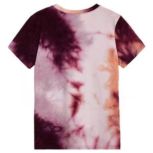Camiseta de Punto Tie-Dye para Hombre, Casual, de Manga Corta, Cuello Redondo, con Diseño en Morado y Rosa, Corte Regular - Product Image 2