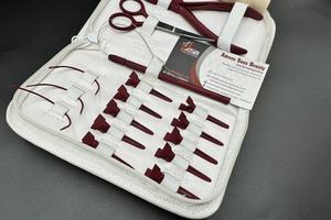 Kit de alicates para extensiones de pelo de acero inoxidable de grado quirúrgico con logotipo personalizado al por mayor, herramientas superventas mate granate - Product Image 2