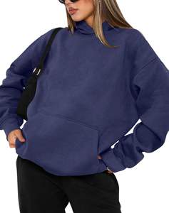 Sudadera con Capucha Tejida para Mujer, Cálida para Invierno, Textura Suave y Afelpada, Forma Flexible, Capucha Lisa, Estilo Casual, Cómoda, Ropa Urbana, Duradera - Product Image 3