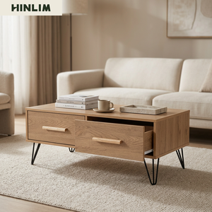 Modern Durable Scandinavian Laminated Board <b>Coffee</b> <b>Table</b> Storage Drawers Minimalist Living Room Furniture Rectangular Design - Product Image 2