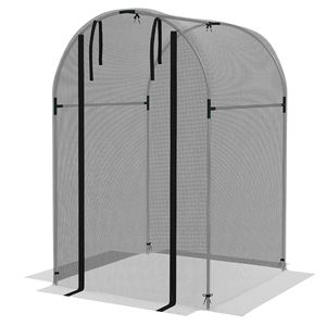 Rete di Protezione per Piante 4x4 in Acciaio Zincato Nero con Porta a Cerniera, Tenda da Giardino - Product Image 1