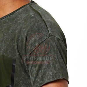 Camiseta de hombre transpirable de algodón 100% ligera con estampado y lavado ácido, de corte holgado, estilo urbano, superventas - Product Image 6