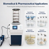 Lyophilisateur vertical en acier inoxydable pour aliments, machine de lyophilisation sous vide pour fruits, légumes et viandes