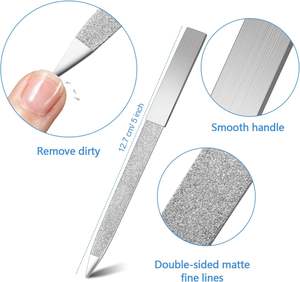 Kit de limes à ongles en acier inoxydable diamanté de 5,5 pouces, double face, durable, pour manucure et pédicure, outil de salon - Product Image 3