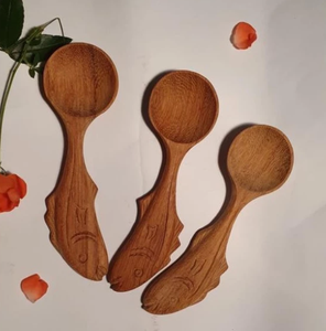 Petite cuillère en bois, cuillère miniature en bois, fabrication artisanale, vente en gros directe d'usine du Vietnam, étiquette personnalisée, cuillère cadeau, forme d'animal, chat, lapin - Product Image 4