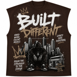 เสื้อกล้ามโอเวอร์ไซส์ลายกราฟิกดิจิทัล สไตล์สตรีทแวร์ ผ้าเฟรนช์เทอร์รี่ แบบไม่มีแขน พิมพ์ลายด้วยเทคนิค DTG และเสื้อยืด - Product Image 5