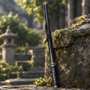 Espada Katana de Acero de Damasco, Hoja Samurai de Espiga Completa de 87 cm con Funda Negra, OEM Disponible, Garantía de 3 Años - Product Image 4