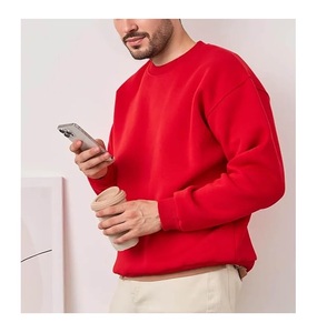 Nouvelle collection de sweat-shirts pour hommes, grande taille, manches longues, col et épaules tombants, couleur unie, 100% coton imperméable, confortable - Product Image 2