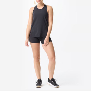 Men's <b>Black</b> Quick Dry <b>Tank</b> <b>Top</b> Solid Color Sporty O-Neck Knitted Performance Wear for Gym and Running Sessions - Product Image 1
