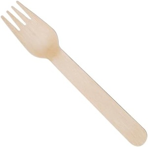 Fourchettes jetables écologiques et élégantes en bois de bouleau 155 mm, vaisselle pour service de restauration de luxe, lot de 100 pièces, fournitures de fête 2026 - Product Image 1