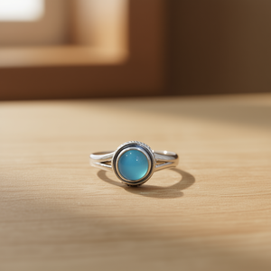 Aqua Chalcedony <b>Fine</b> <b>Ring</b> 3.6 Grams Weight - Product Image 3