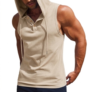 Mens 100 Percent Cotton Lightweight <b>Hoodie</b> Summer Pullover <b>Hoodie</b> <b>Plain</b> Solid Woven Casual Gym <b>Hoodie</b> Breathable Button Neck Hoo - Product Image 6