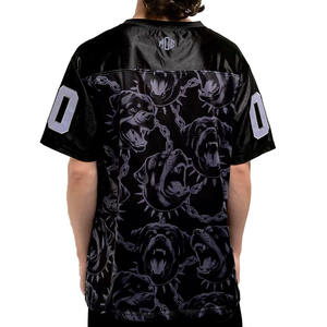 Camiseta Deportiva Personalizada de Malla Estampada Negra y Morada Estilo Fútbol Americano para Hombre, Fabricante OEM al por Mayor - Product Image 6