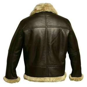 Men's Brown Genuine Leather Waterproof Breathable Eco-Friendly Moto <b>Jacket</b> Stand Collar Zipper Closure <b>Slim</b> <b>Fit</b> Winter Wear - Product Image 1
