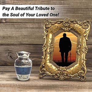Luxury Styled Aluminum <b>Keepsake</b> Cremation <b>Memorial</b> Urn Ash Holder Featuring Durable Artistic Craftsmanship And Texture - Product Image 6