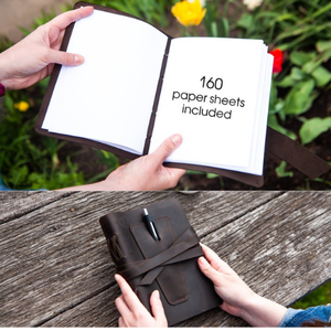 Diario de Cuero Personalizado Hecho a Mano, Grabado con Nombre, Cuaderno Recargable con Portaplumas, Logotipo Personalizado, Regalo Empresarial, 8x6 Pulgadas - Product Image 4