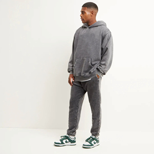 Sweat à capuche confortable pour homme, effet délavé, automne-hiver, en coton 100% de qualité supérieure - Product Image 1