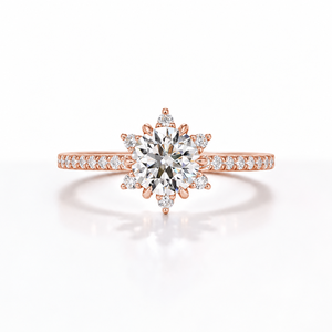 Wholesale Round Brilliant Cut Lab Grown Diamond Snowflake Engagement Ring 10K 14K 18K Solid Gold Vintage Moissanite Weeding Ring - Product Image 2