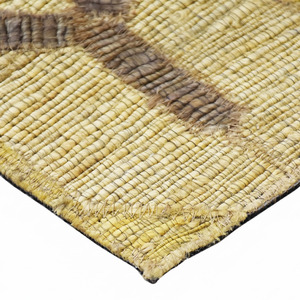 Tapis en laine à motif losanges entrelacés marron doré, géométrique contemporain, antidérapant, écologique, à poils épais, tufté à la main, pour salon - Product Image 6