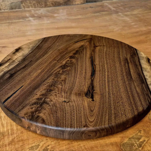 Wood Double Tier Rotating Tray Smooth-Spin Lazy Susan for Tabletop Spice Serving - Product Image 1