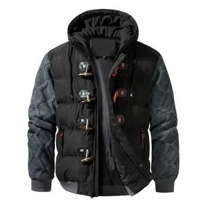 Blouson matelassé unisexe à manches longues pour l'extérieur, couleur unie, duvet et tissu avec capuche, coupe régulière, fermeture éclair pour hommes et femmes - Product Image 3