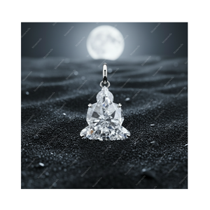 Colgante y Amuleto de Oro Fino de Plata de Ley 925 con Diamante Cultivado en Laboratorio de 5 Quilates, Certificado GIA IGI, DEF VVS VS, Diseño de Buda, Regalo para Él - Product Image 1