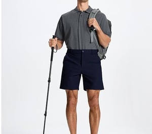 Shorts Chino Homme 100% Coton Respirant avec Poches pour la Course, le Jogging et l'Entraînement – Noir Uni - Product Image 2