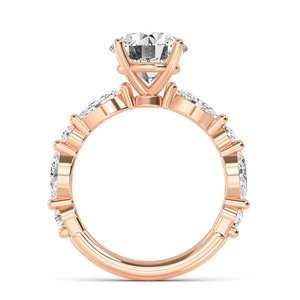 Anillo de Compromiso de Oro Rosa Refinado de 10K con Diamante Creado en Laboratorio para un Estilo Nupcial Distintivo 1.40 CTW - Product Image 2