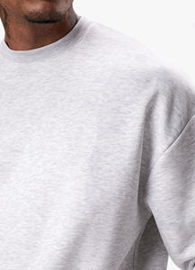Sweat-shirt gris à col rond pour homme, coupe classique, couleur unie, décontracté, pour l'automne, 100% coton, tricoté, prix abordable - Product Image 6