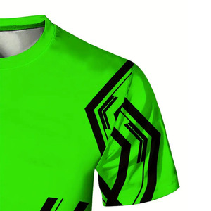 Camiseta Deportiva Ajustada de Color Verde Neón para Hombre, Camiseta Deportiva de Poliéster que Absorbe la Humedad, Camiseta Deportiva para Gimnasio, Impresión por Sublimación Personalizada - Product Image 4