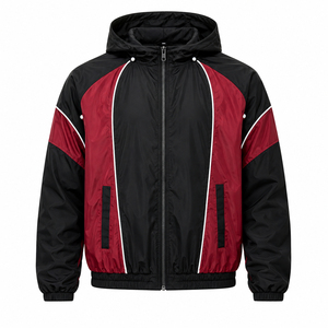 Unisex Solid Color Waterproof Breathable Nylon Zip-Up Hoodie & Trousers Set Sporty Streetwear Autumn Fashion - Product Image 3