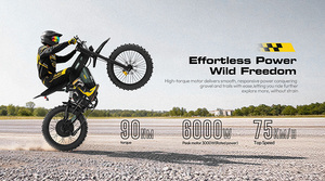 Vélo électrique à cadre en alliage d'aluminium 6000W, transmission par chaîne, 60V 30Ah, <span class=keywords><strong>75</strong></span> km/h, moto électrique avec freins à disque hydrauliques - Product Image 2