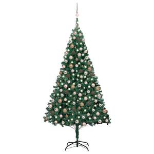 Sapin de Noël artificiel vert 94,5 cm pré-éclairé avec ensemble de boules - Product Image 1