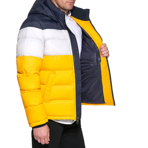 Classic Men Puffer Jacket Simple <b>Quilted</b> Look Warm <b>Winter</b> Coat - Product Image 3