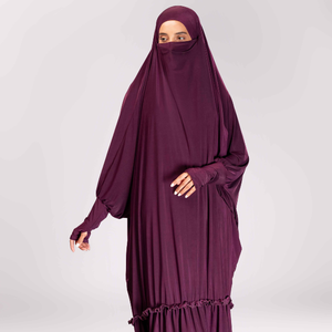 Jilbab une pièce fabriqué en usine en gros, robe islamique pour femmes musulmanes, longueur au sol, hijab, couverture complète, respirant, soirée - Product Image 1