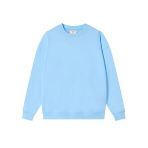 Sweat-shirt unisexe à col rond surdimensionné, vert menthe uni, tricoté, décontracté, pour l'automne, manches longues, coupe classique - Product Image 1