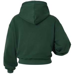 Women Hooded <b>Cropped</b> Pullover Fleece Long Sleeve Casual Gym Training Streetwear Fashion <b>Top</b> OEM ODM Custom Private Label Front - Product Image 2