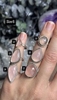 Bague en argent 925 avec quartz rose et larimar, cadeau pour elle, bijoux en cristal, meilleure collection