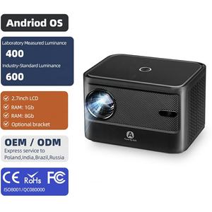 Proyector AUN Modelo A002 de Corta Distancia, 4k Inalámbrico, Portátil, 3D, HIFI Estéreo, para Escuela, ROHS, OEM, ODM, Bajo Costo, MINI LED - Product Image 1