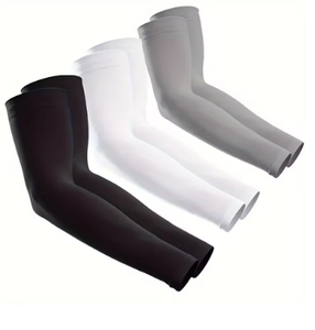 Manchons de sport en soie glacée à manches trois-quarts couleur unie UPF50+ HAWK SPORTS INDUSTRIES pour hommes – Protection rafraîchissante pour activités extérieures - Product Image 1